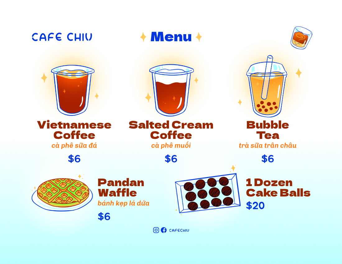 Cafe Chiu menu